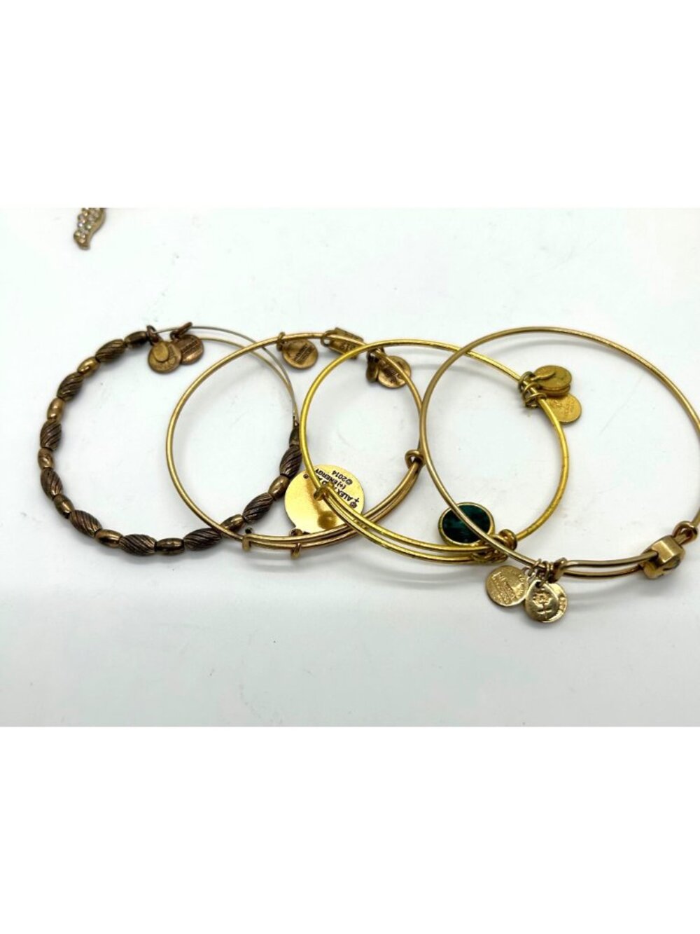 Lot Of 10 Gold-Tone Bracelets 4 Alex And Ani 1 Avon 1 Wind And Fire - Picture 4 of 10